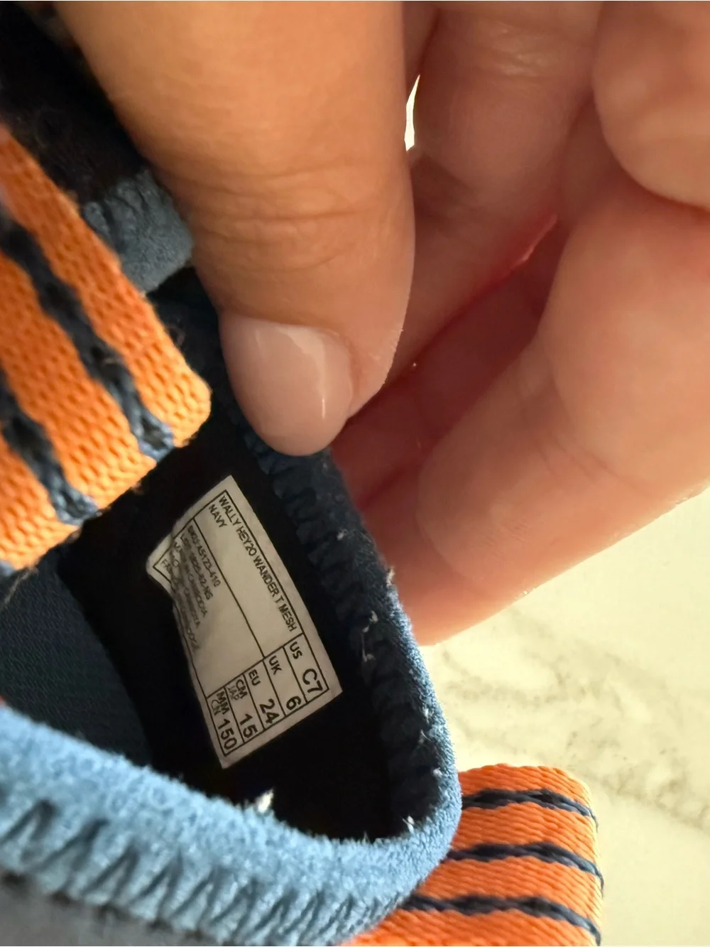 Hey Dude Toddler 7 Navy and Orange Casual Slip-On Sneakers